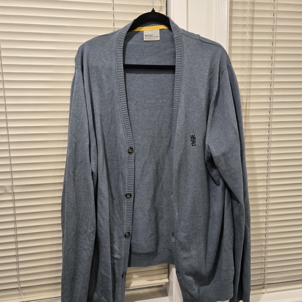 Men's Blue Cardigan Sweater